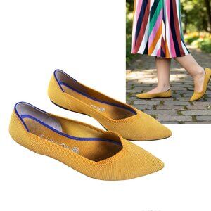 AUTHENTIC ROTHY'S YELLOW MARIGOLD RETIRED COLOR POINTED TOE FLATS SHOES 9.5